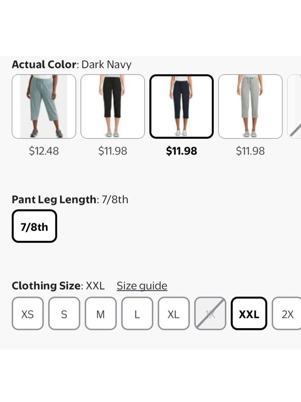 Women's Athletic Works Navy Knit Capri Pants Size XXL - Picture 4 of 10